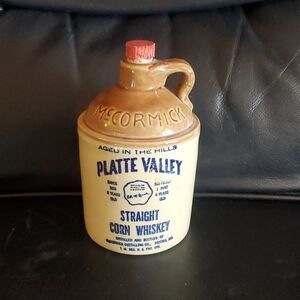 VTG 60s Platte Valley Corn Whiskey Jug – McCormick – Half-Pint Size with Cork